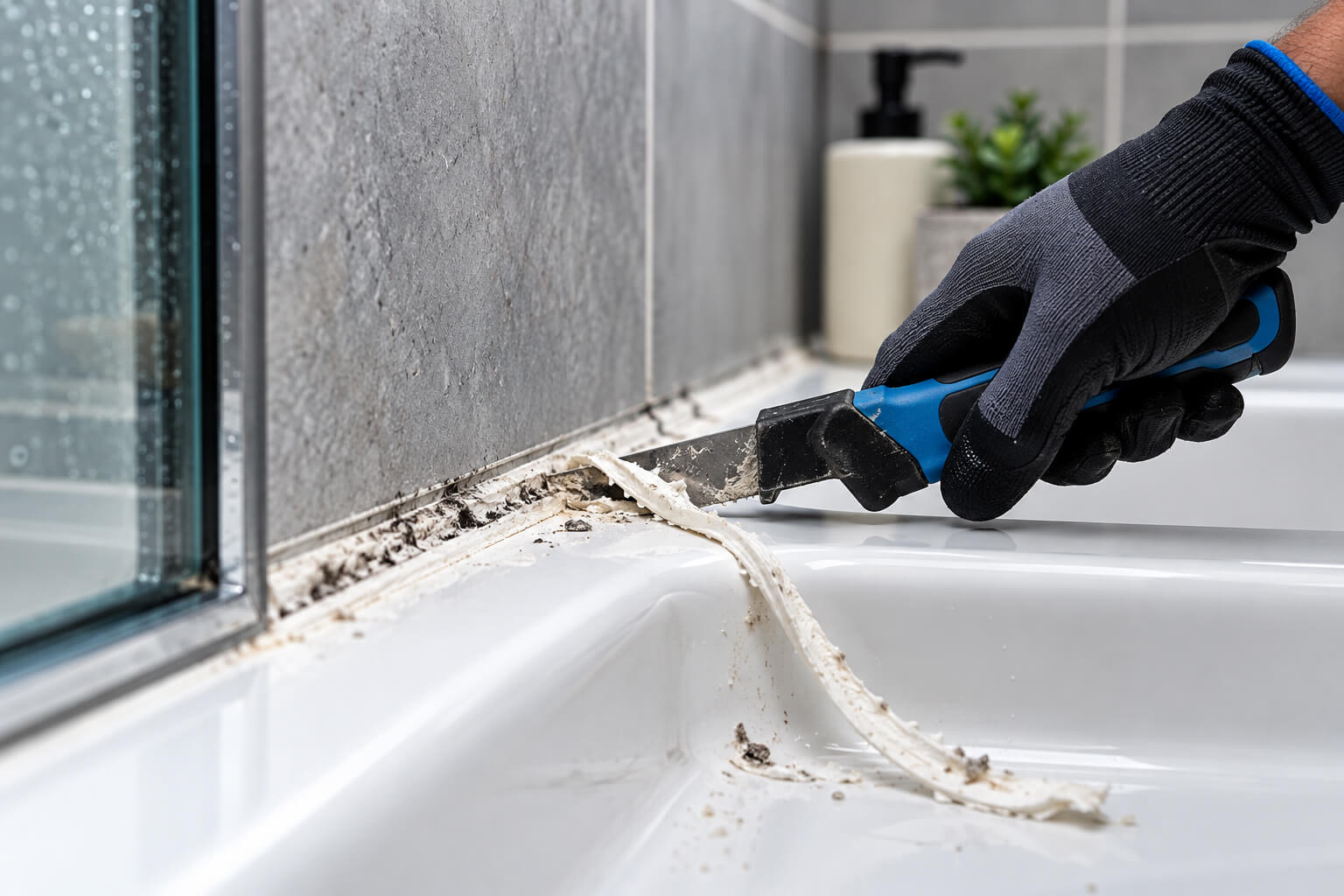 Remedial caulking replacing a failed silicone joint